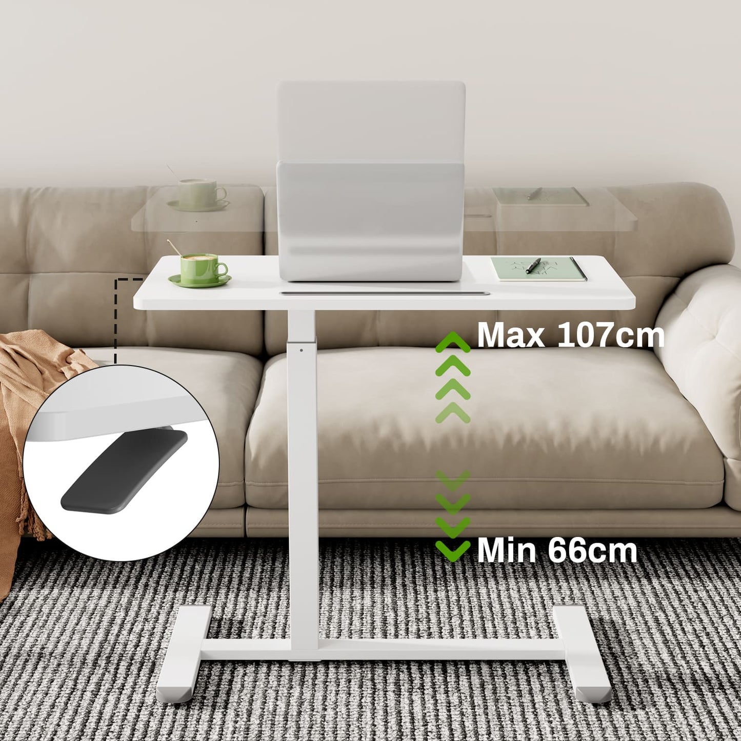 M1 Mobiler Höhenverstellbarer Schreibtisch Rollschreibtisch verstellbarer Stehschreibtisch