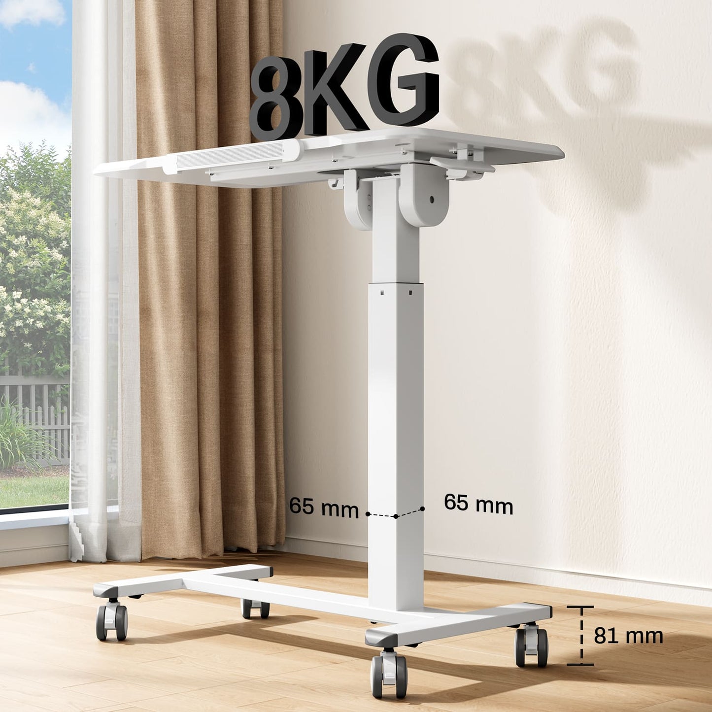 M1 Pro Rolltisch mobiler Stehschreibtisch 180° neigbar Nachttisch tragbarer Computertisch