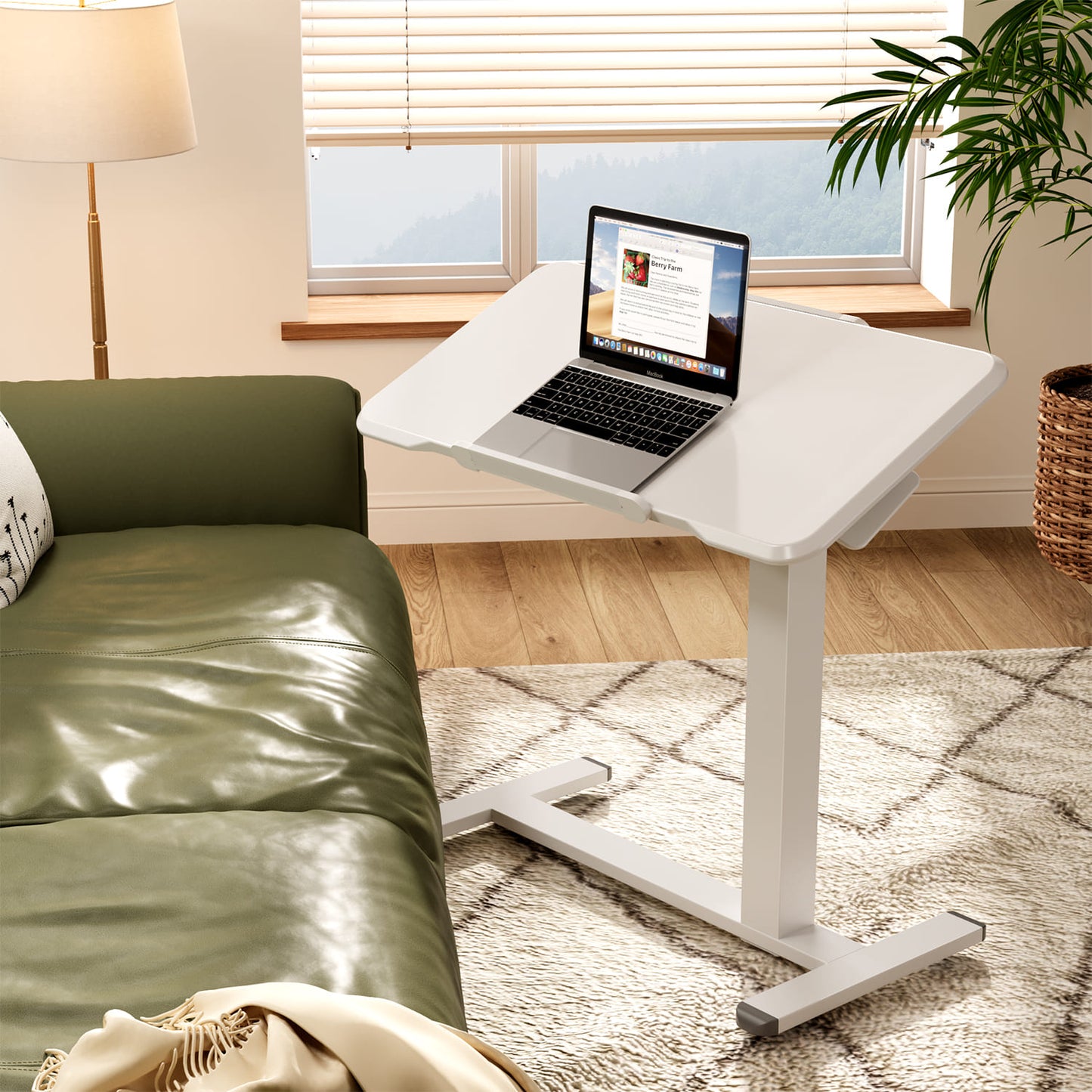 M1 Pro Rolltisch mobiler Stehschreibtisch 180° neigbar Nachttisch tragbarer Computertisch