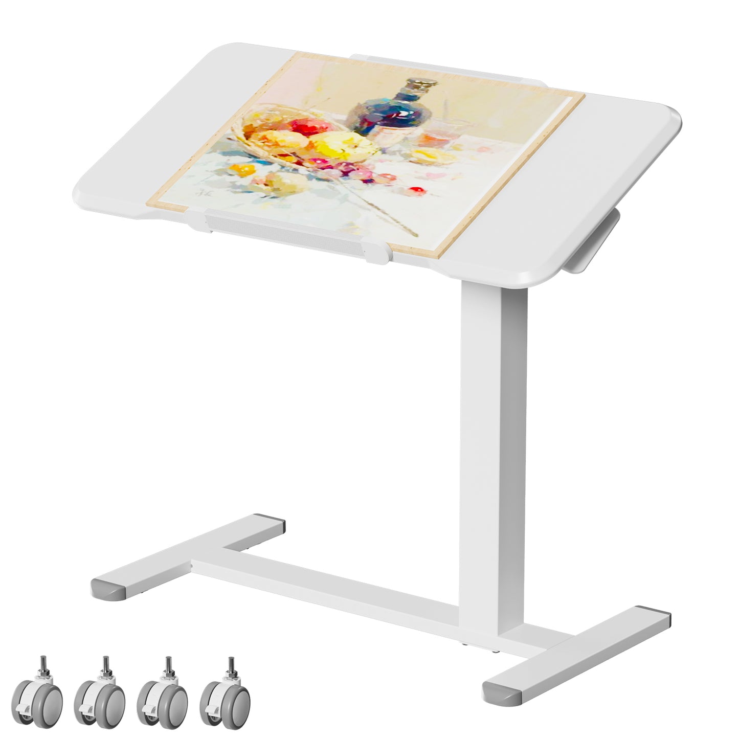 M1 Pro Rolltisch mobiler Stehschreibtisch  180° neigbar Nachttisch tragbarer Computertisch