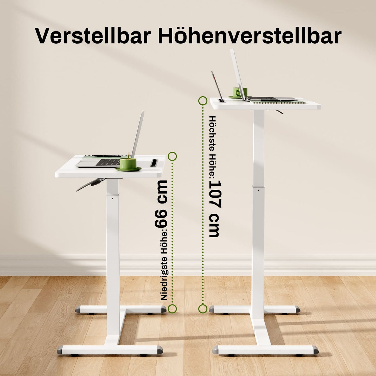 M1 Mobiler Höhenverstellbarer Schreibtisch Rollschreibtisch verstellbarer Stehschreibtisch