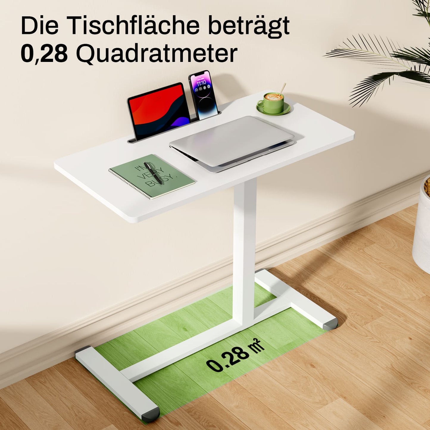 M1 Mobiler Höhenverstellbarer Schreibtisch Rollschreibtisch verstellbarer Stehschreibtisch