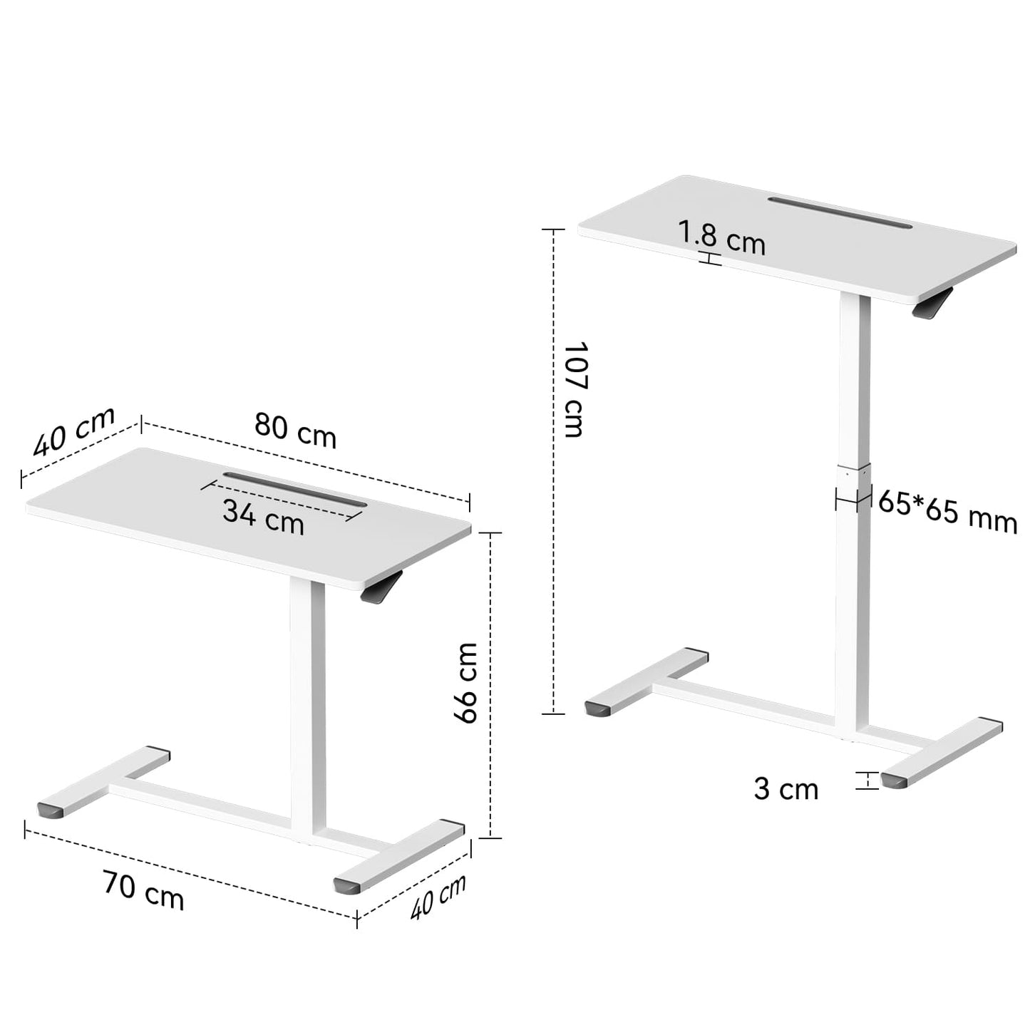 M1 Mobiler Höhenverstellbarer Schreibtisch Rollschreibtisch verstellbarer Stehschreibtisch