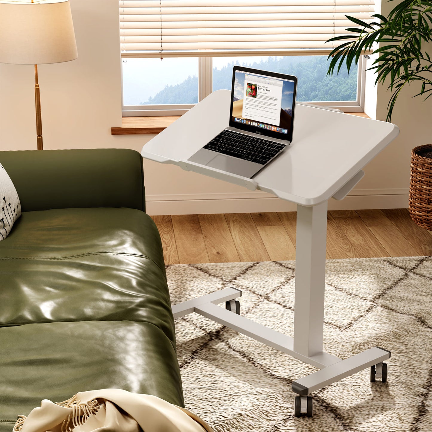 M1 Pro Rolltisch mobiler Stehschreibtisch  180° neigbar Nachttisch tragbarer Computertisch