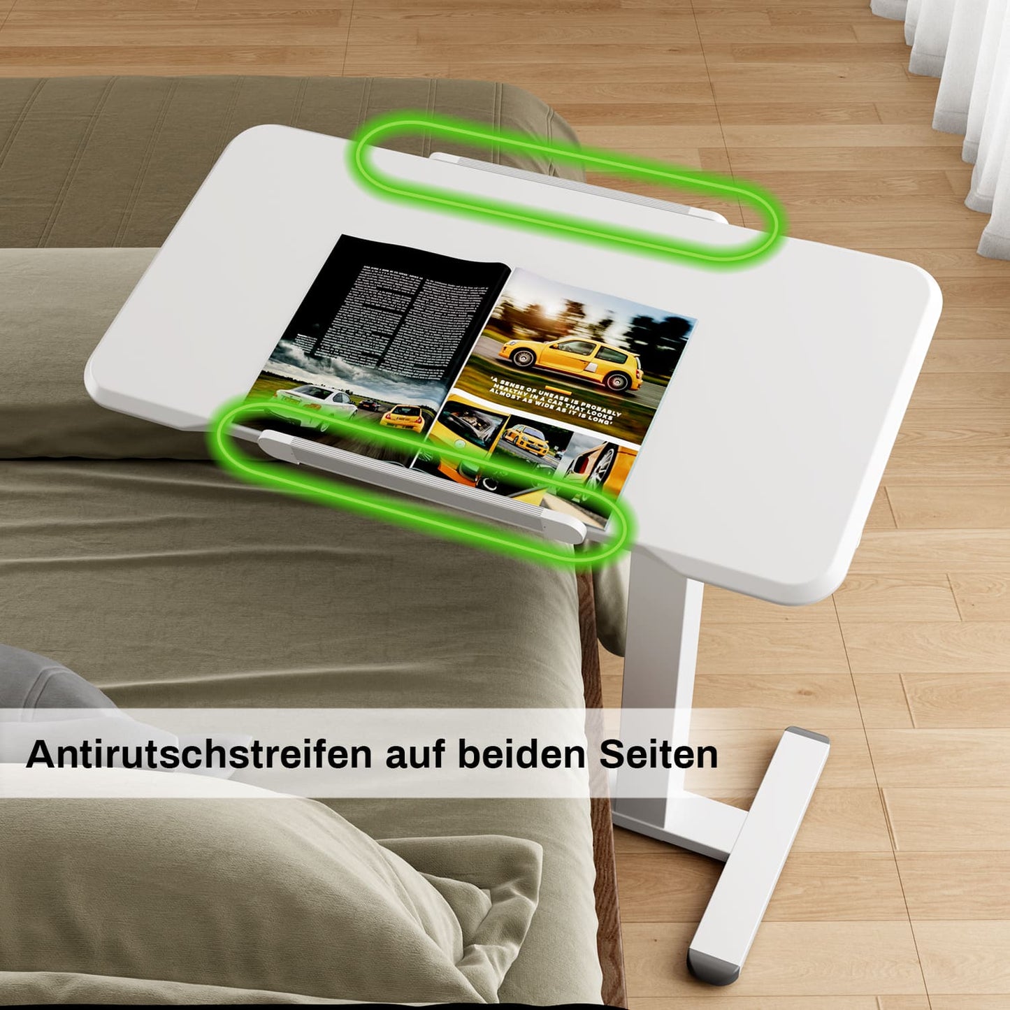 M1 Pro Rolltisch mobiler Stehschreibtisch  180° neigbar Nachttisch tragbarer Computertisch