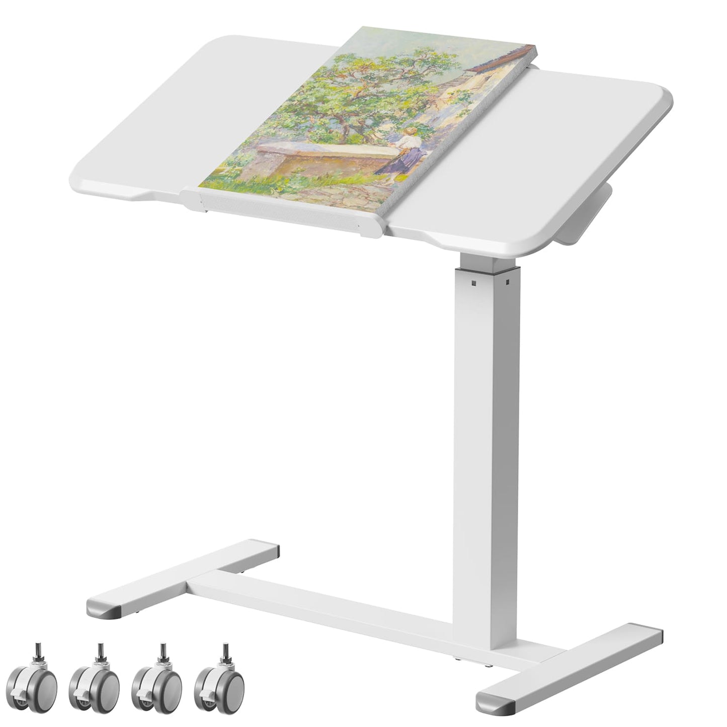 M1 Pro Rolltisch mobiler Stehschreibtisch  180° neigbar Nachttisch tragbarer Computertisch